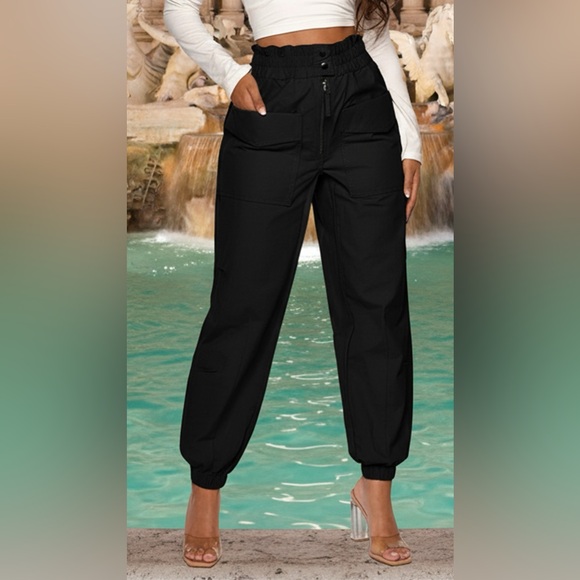 Urban Luxe Motion Jogger Pants High Waist Womenswear Style Trouser Elastic - Picture 7 of 16